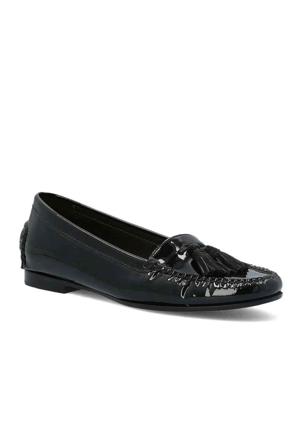 MOCASSIN BI TASSEL VERNIS NOIR