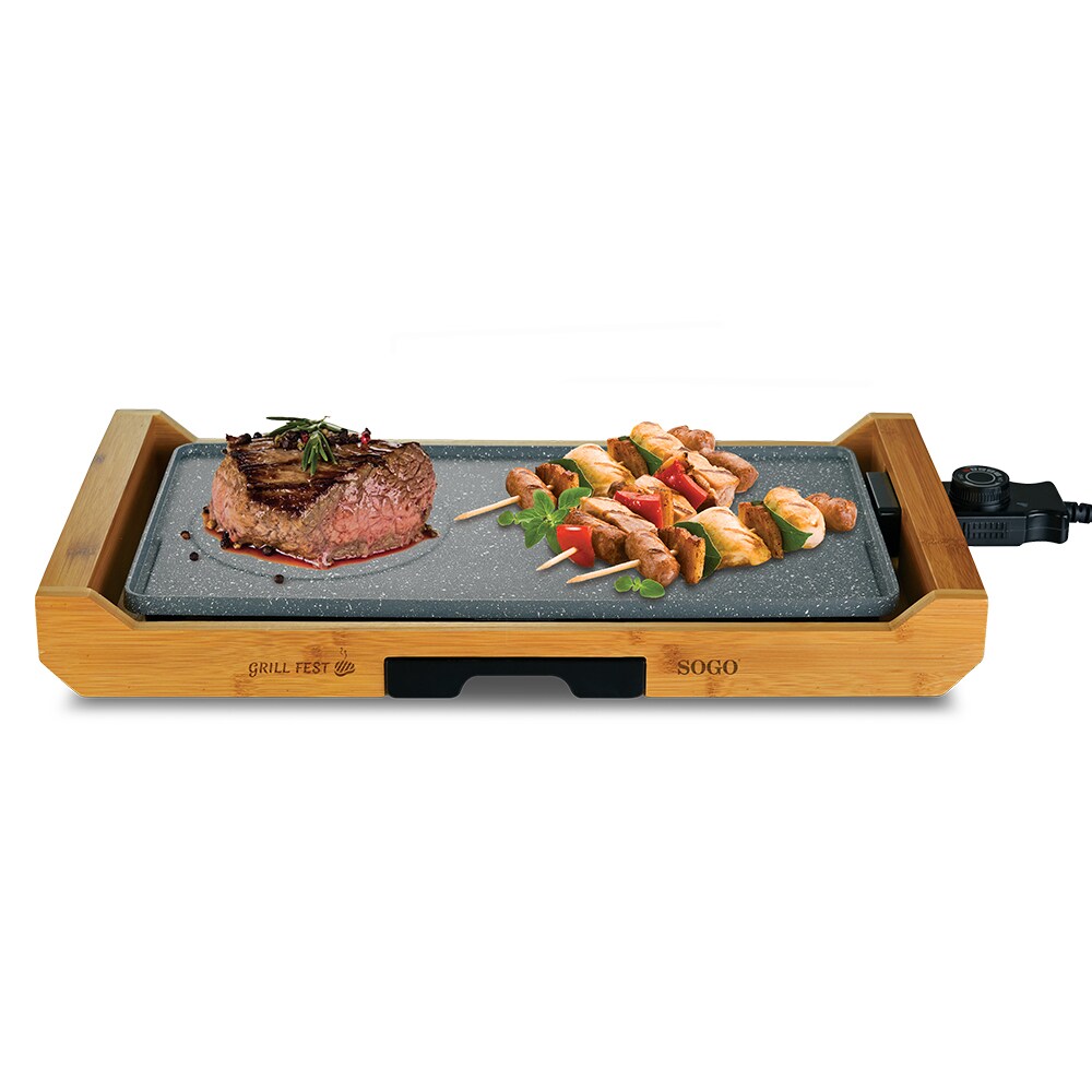 SOGO Elektronischer Grill mit Bambus Tablett