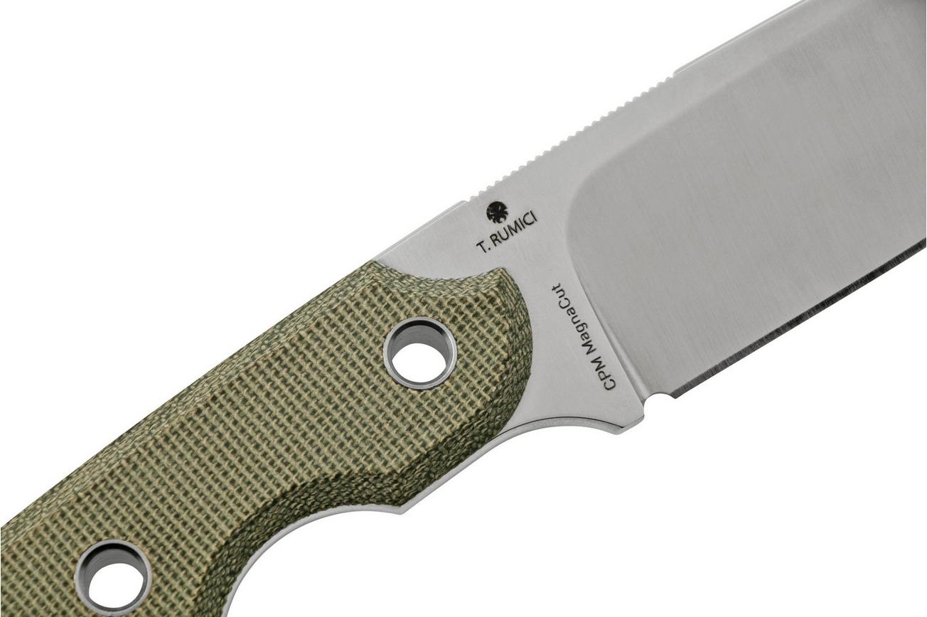 Viper Basic 1 VT4026CG MagnaCut Drop Point Satin, Green Canvas Micarta, vaststaand mes