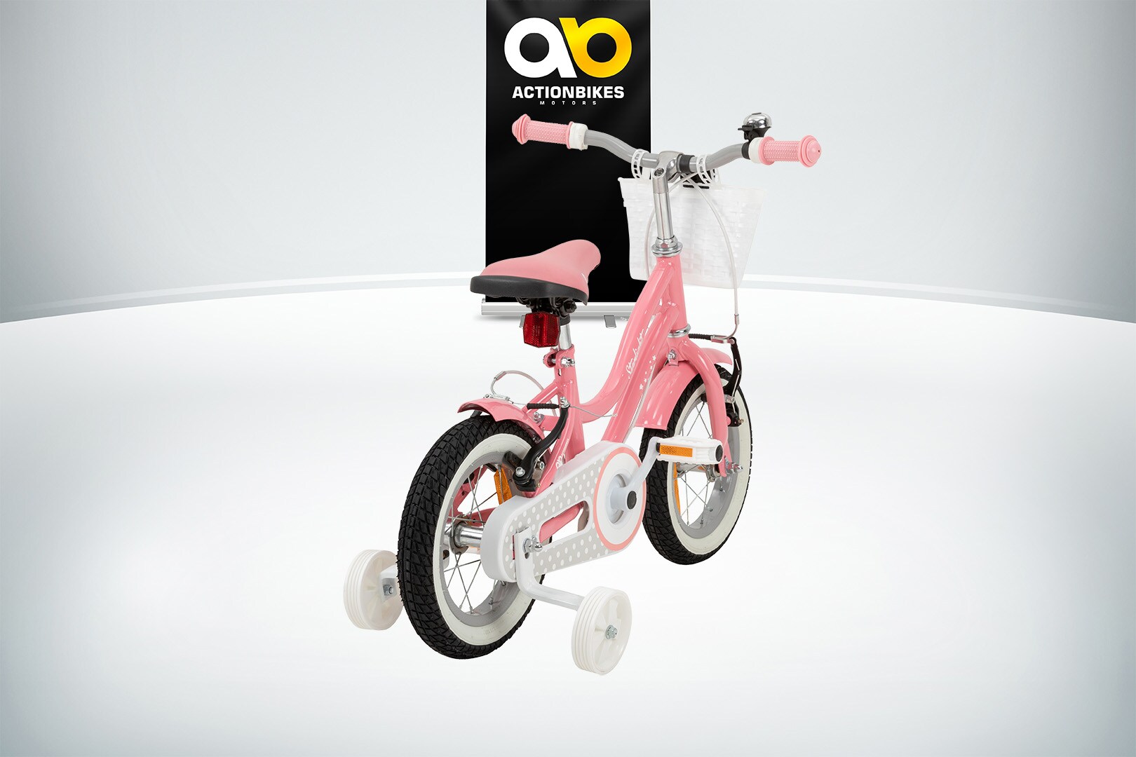 Actionbikes Kinderfahrrad Starlight 12 Zoll, Rosa, Stützräder, Fahrradkorb, Klingel, Kettenschutz (Classic)