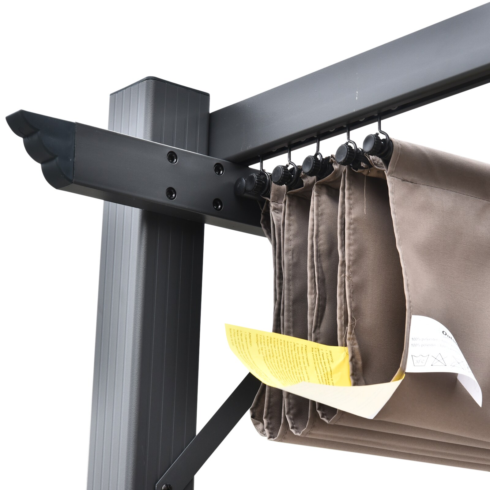 Outsunny Pergola mit Schiebedach 300 x 300 x 223 cm (LxBXH)