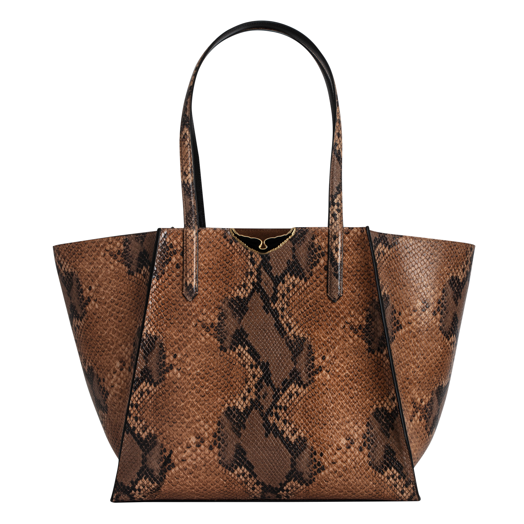 LE BORDERLINE - Sac cabas en cuir imprimé | Marron