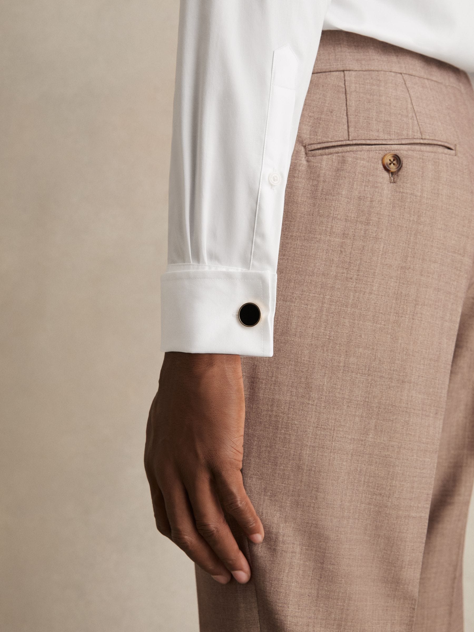 Reiss Storm Double Cuff Double-Cuff Two-Fold Cotton Shirt