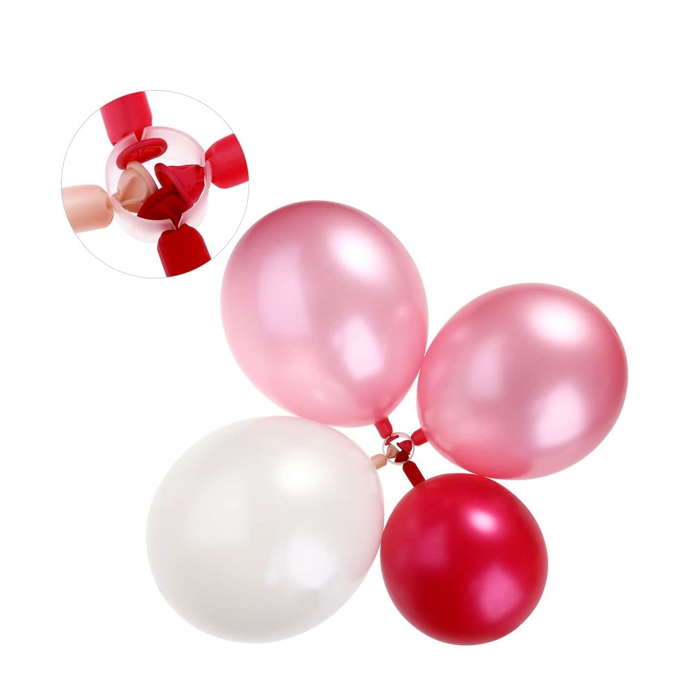 (50er Set) 20x35mm Luftballon Ring Verbindungungs Clip - Transparent