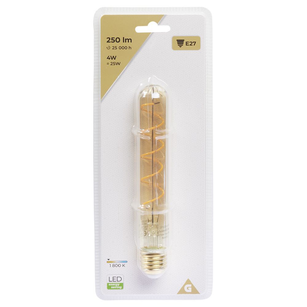 Ampoule déco ambrée tube E27