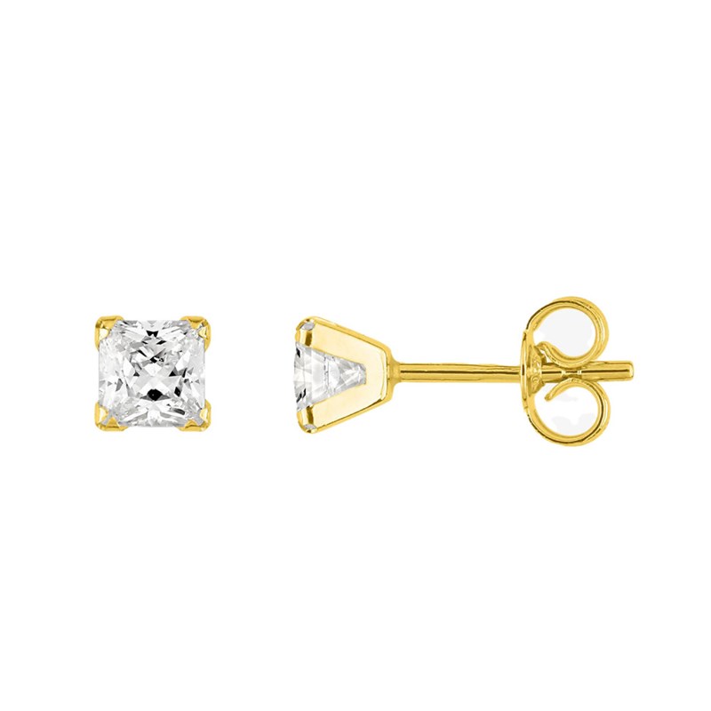 Boucles d'oreilles femme - Oxyde de zirconium - Or 9 Carats