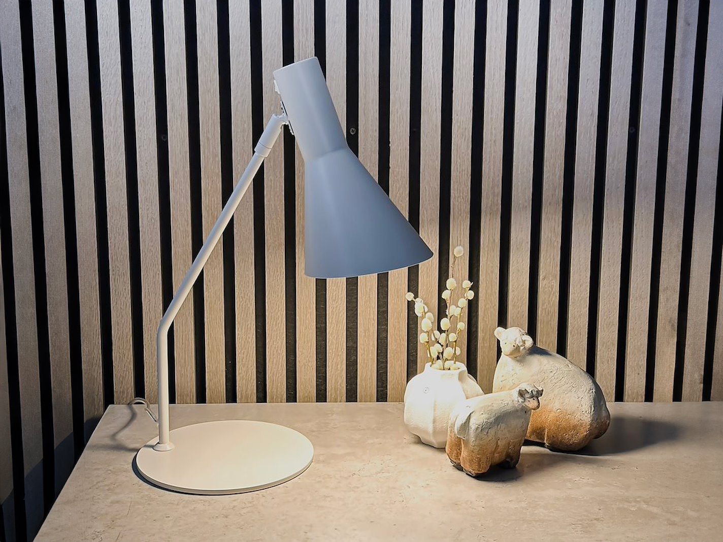 Ceres bordlampe Beige med ledning og bryter E27 max 40W