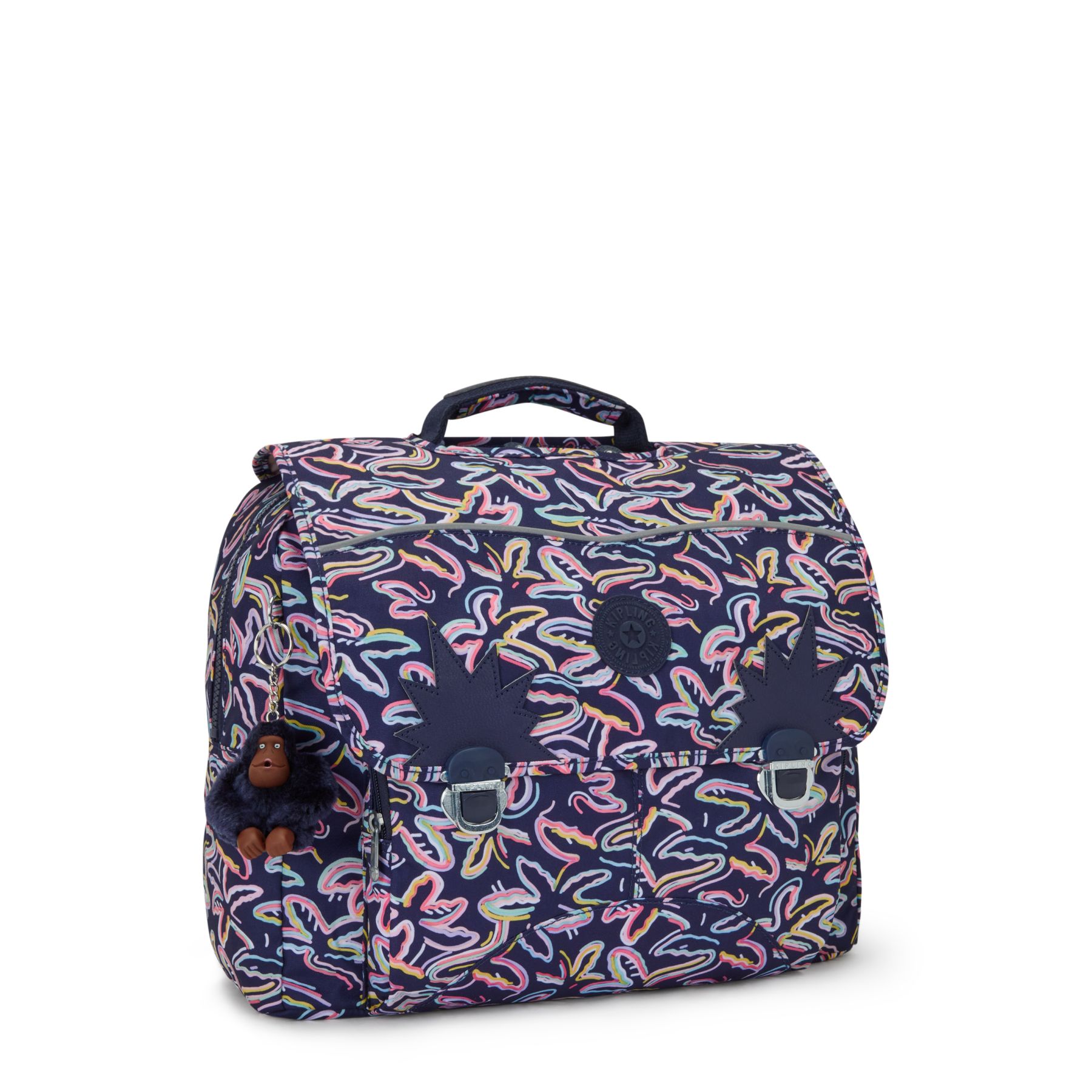 INIKO Sac D’école Medium avec Bretelles Rembourrées - Palm Fiesta Print