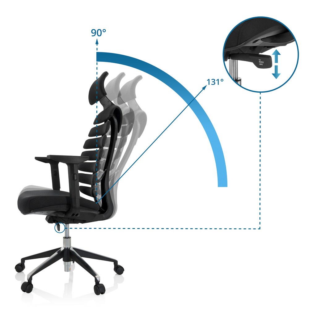Profi Bürostuhl ERGO LINE II PRO Stoff mit Armlehnen (höhenverstellbar) hjh OFFICE
