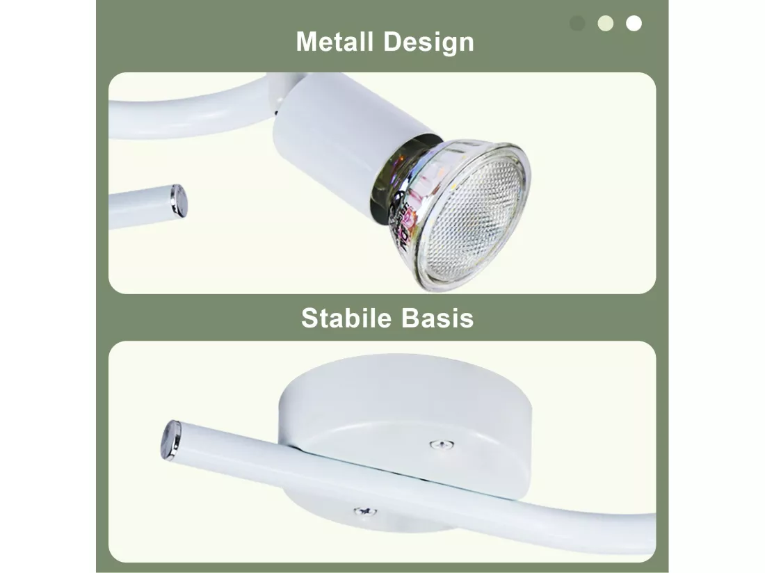 NETTLIFE Spot de plafond LED orientable GU10 3 spots de plafond flamme salon industriel