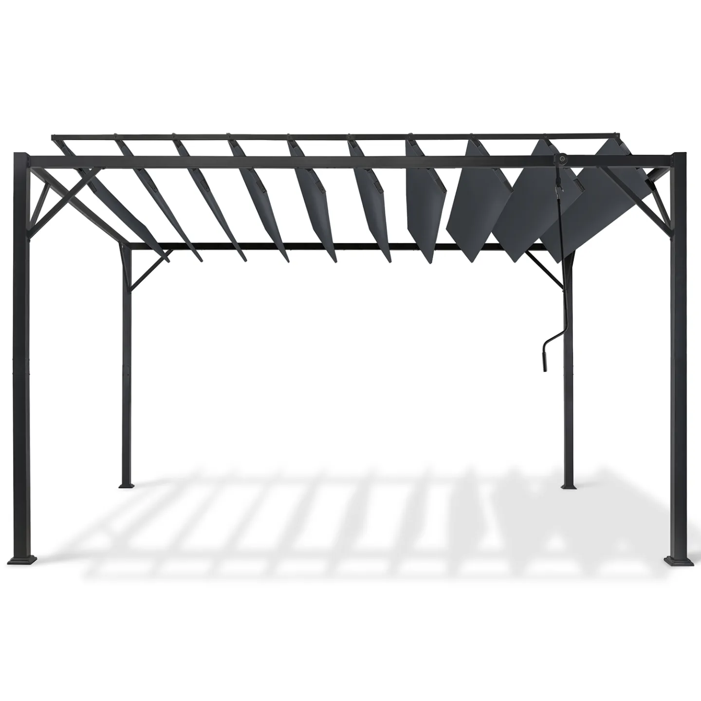 Pergola lames orientables 3x4 M gris anthracite