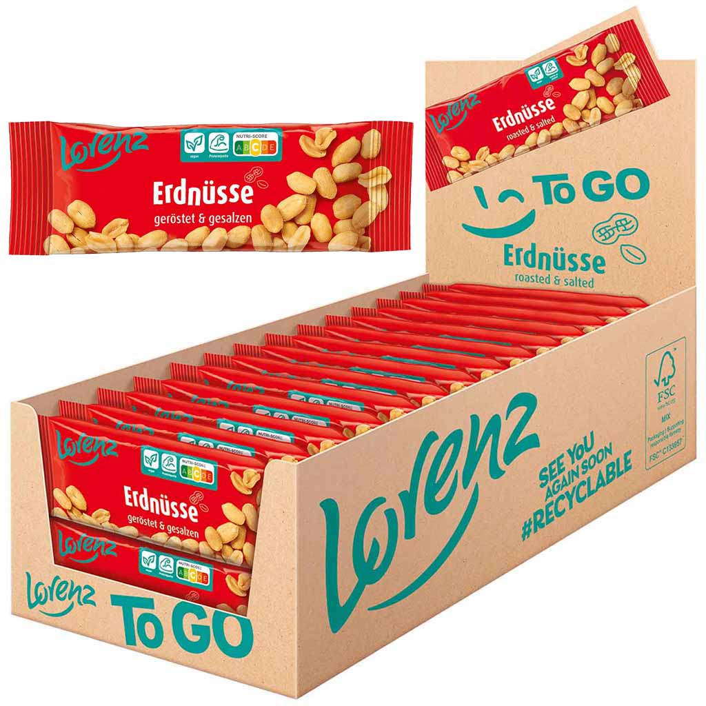 Lorenz Erdnüsse geröstet und gesalzen 28x40g= 1120g MHD:11.8.25