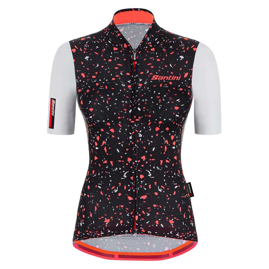 Santini Delta Pietra Fietsshirt Korte Mouwen Zwart/Roze/Wit Dames