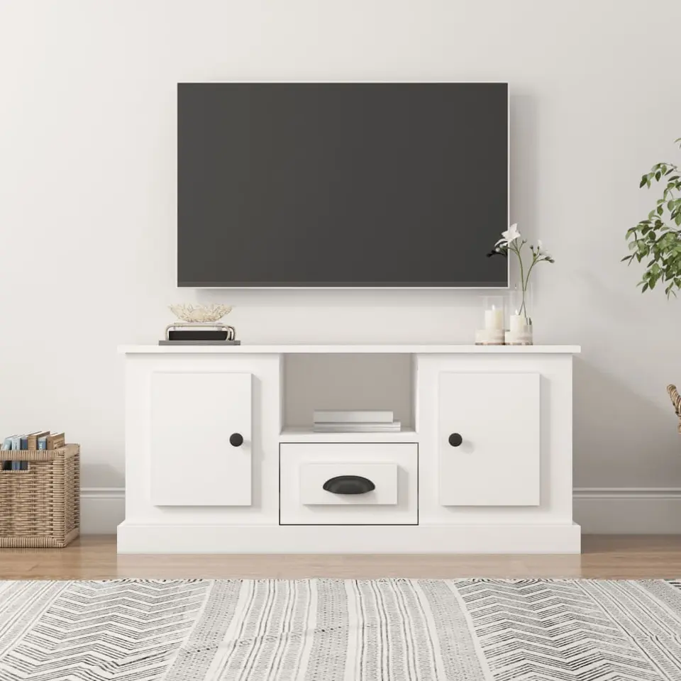 vidaXL - Tv-kast - Wit - Bewerkt hout