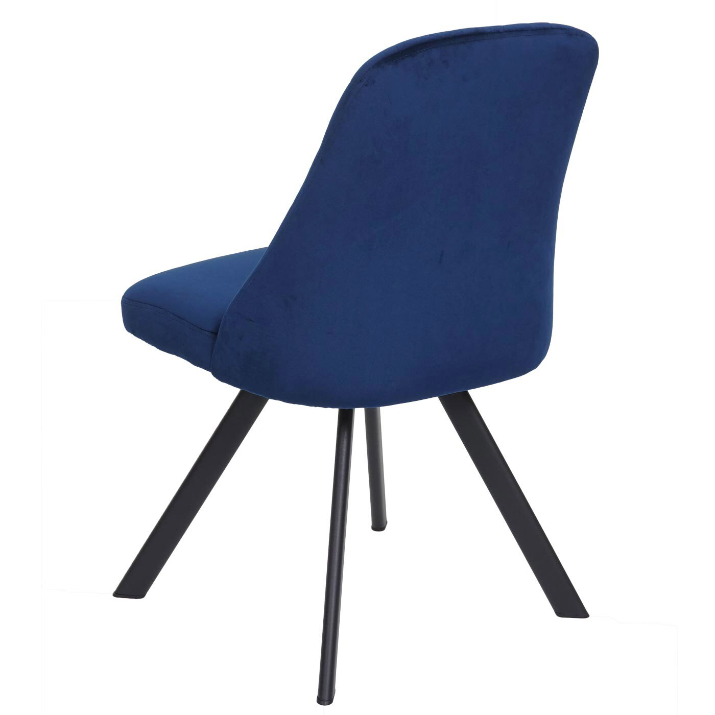 6er-Set Esszimmerstuhl MCW-K25, Küchenstuhl Lehnstuhl Polsterstuhl, Metall Samt ~ blau