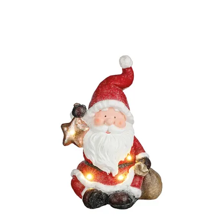 Edelman Deko Weihnachtsmann LED, rot