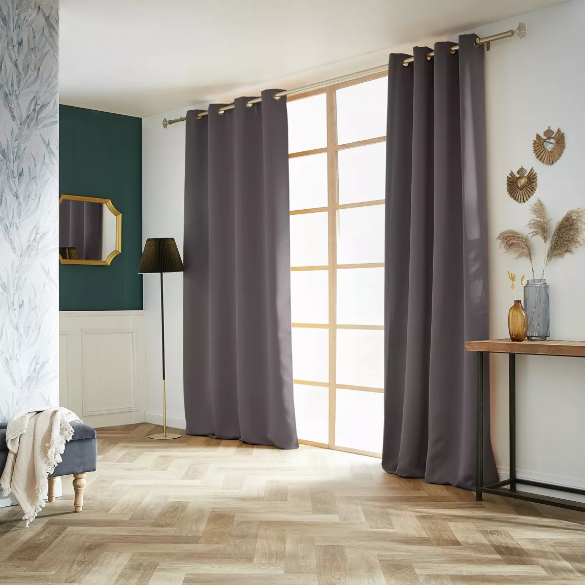 Rideau obscurcissant (140 x 280 cm) Dark Gris anthracite