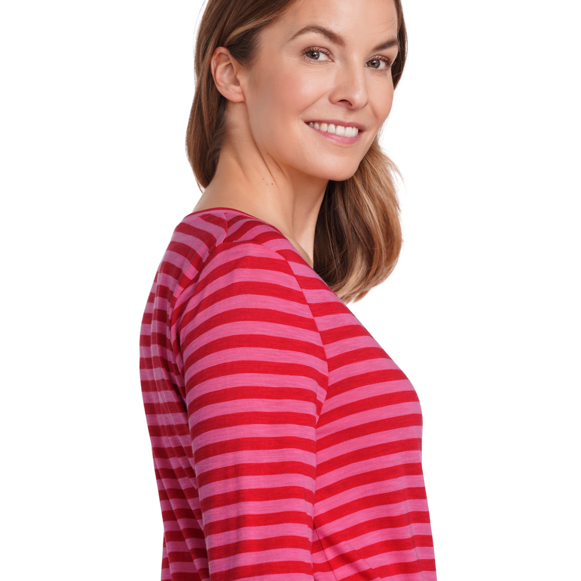 Gina Benotti Damen Langarmshirt im Streifen-Look rot / pink