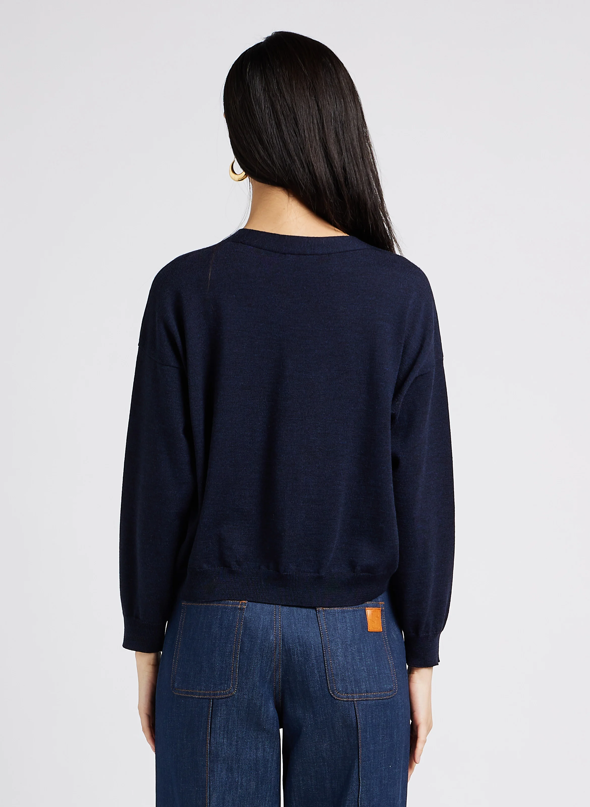 IDEM - Gilet boutonné en laine | Bleu
