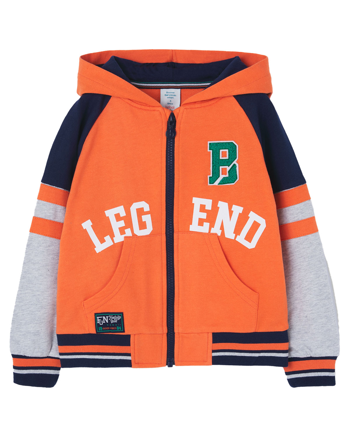 Kapuzen-Sweatjacke in orange
