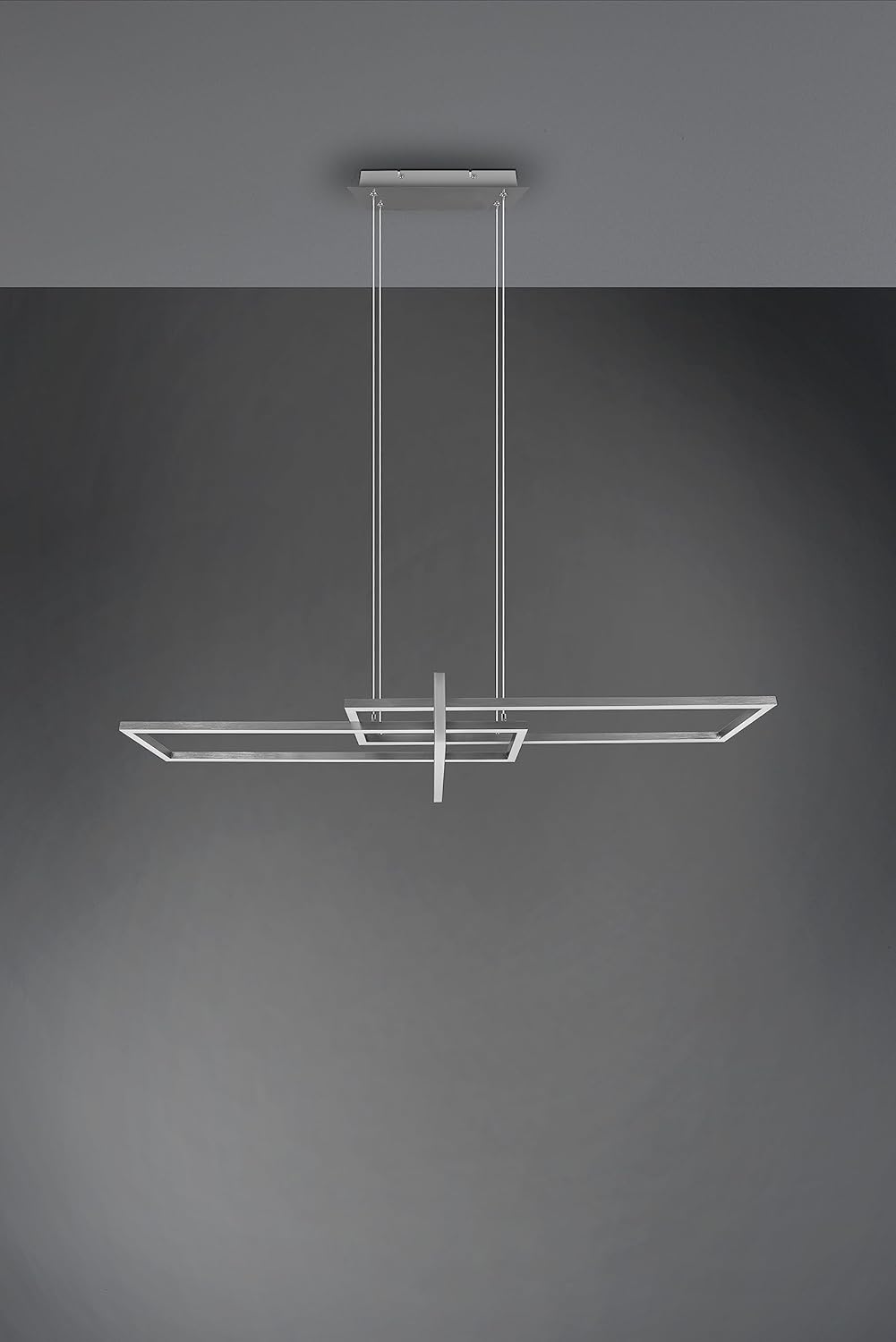 Trio Leuchten LED Pendelleuchte Salinas 320310307, Metall Nickel matt, inkl. 34 Watt LED, Switch Dimmer