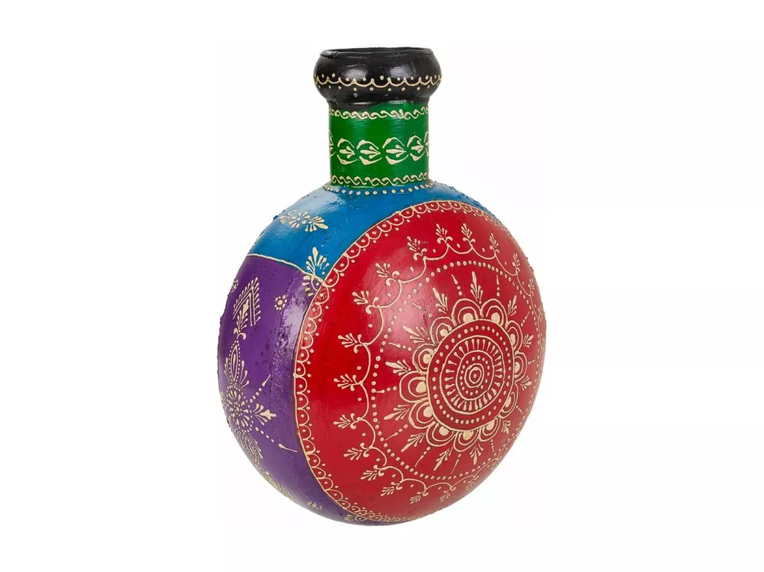 Vase multicolore en métal 22x16,5x29h