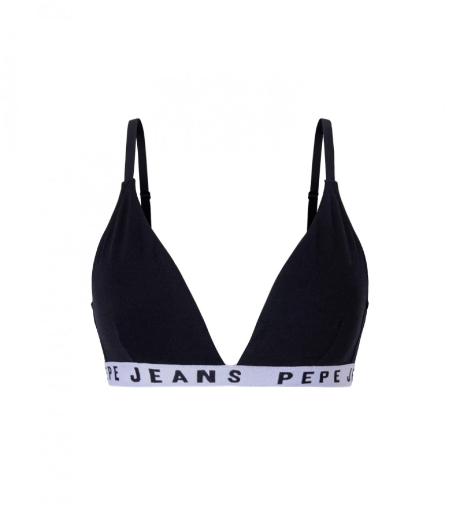 Sutiã triangular Pepe Jeans com logo preto