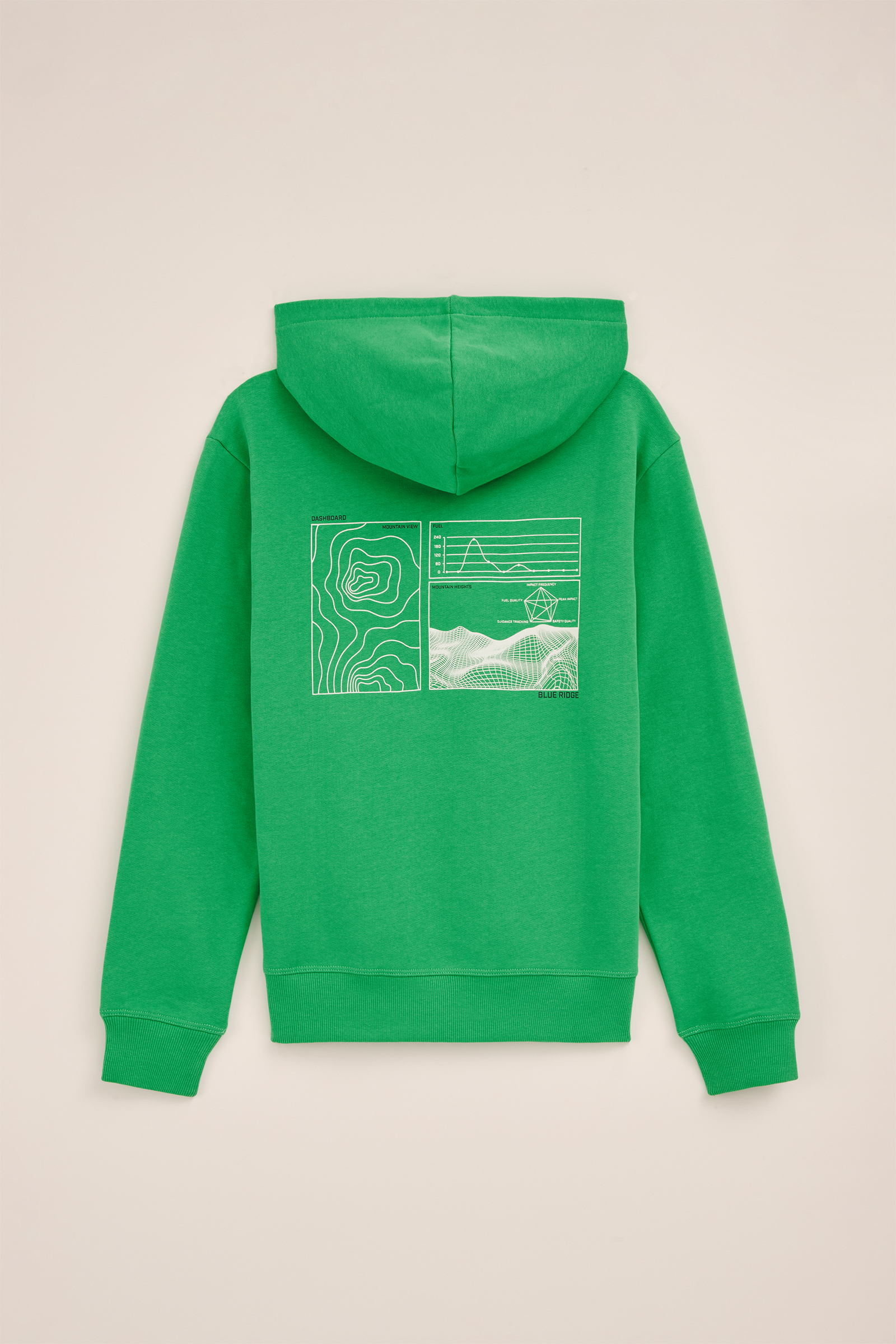 Jongens hoodie met opdruk Blue Ridge Felgroen