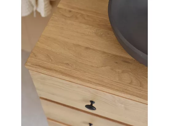 Meuble de salle de bain en bois de chêne 140 cm