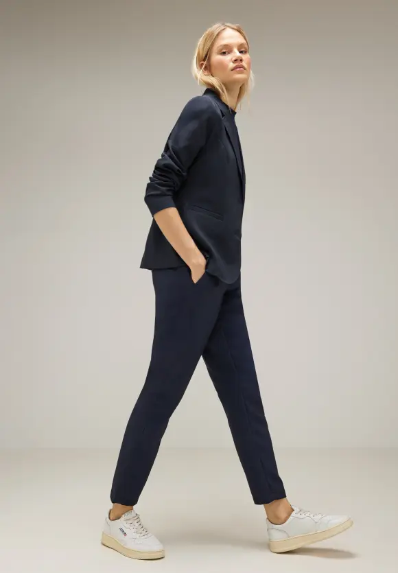 Twill Blazer in Unifarbe - deep blue