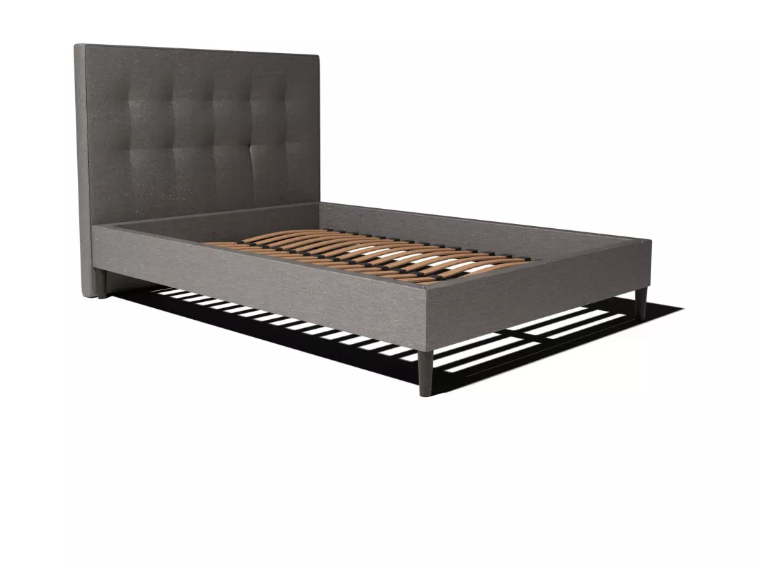Ensemble lit + tête de lit 140x190cm - Anthracite - Collection Léa - Morphea