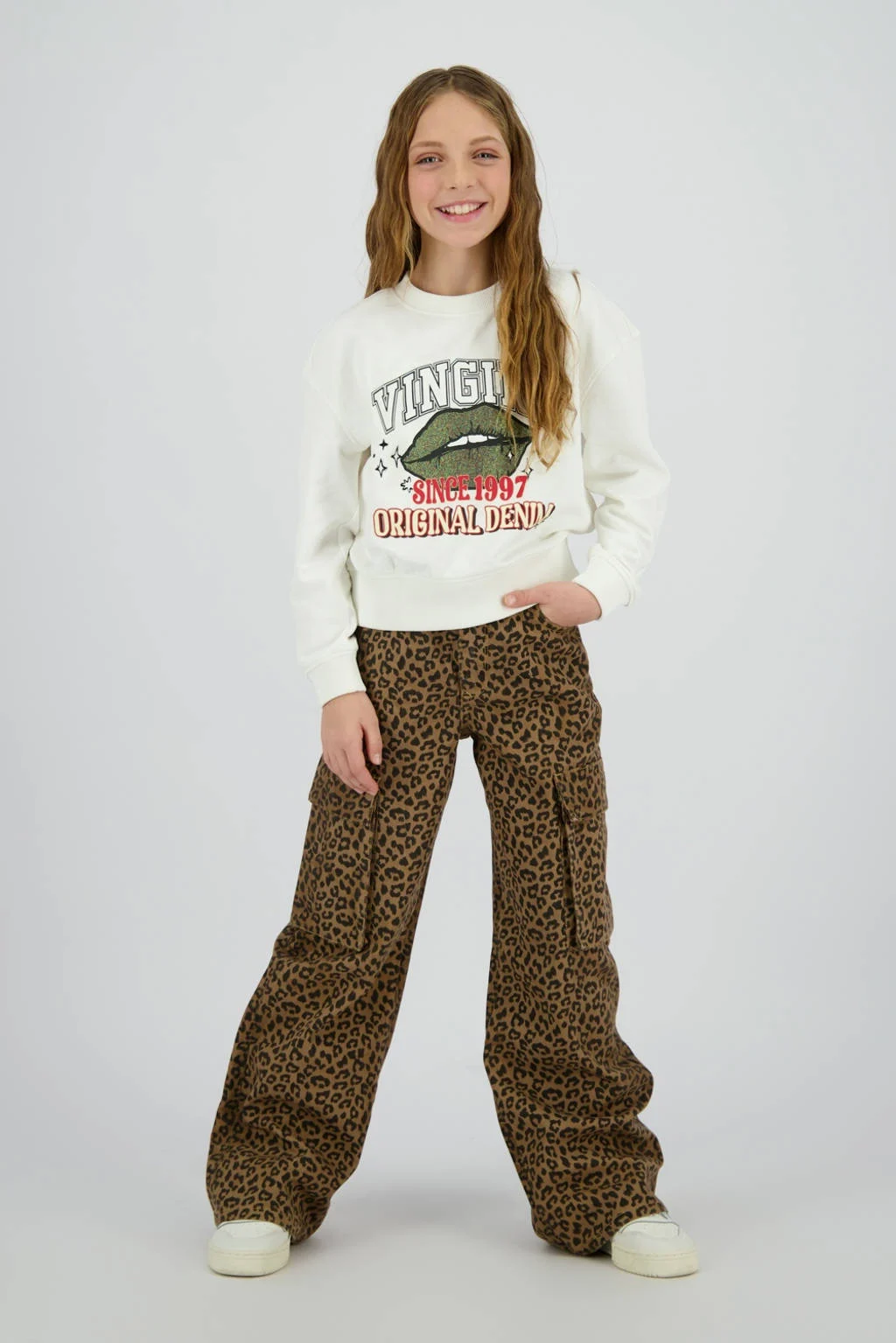 Vingino wide leg jeans bruin