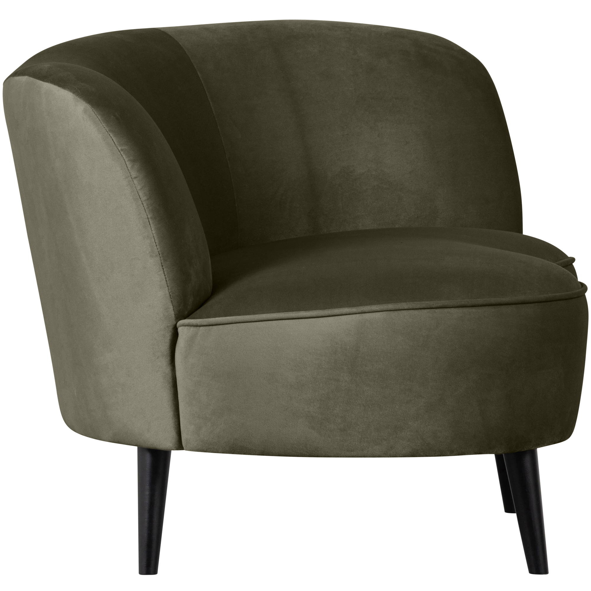 Lounge fauteuil Sara Sara Lounge Fauteuil Rechts - Fluweel - Warm groen