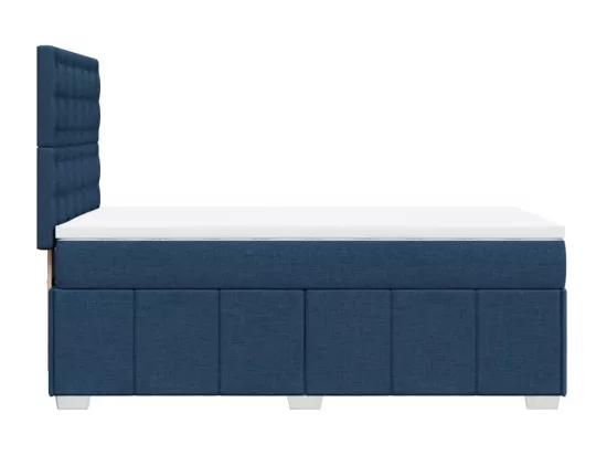 Sommier à lattes de lit avec matelas Bleu 90x190 cm Tissu