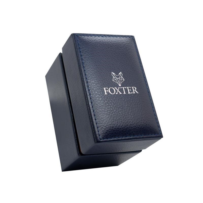 Montre Homme Foxter Sixties bracelet cuir noir, boitier PVD doré et fond noir - SIXTIES1