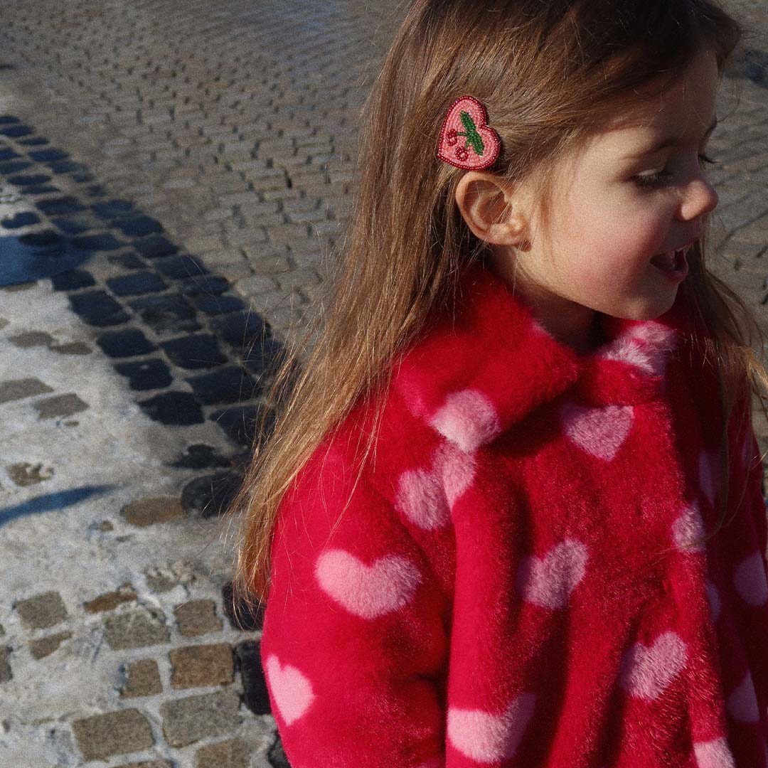 konges sløjd haarclips heart - cherry - 2st