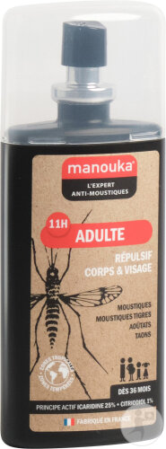 Manouka Spray Anti-Moustiques Adulte Corps Et Visage Flacon 75ml