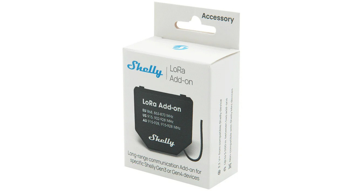 ShellyLoRa Add-on schakelaar  (Zwart)