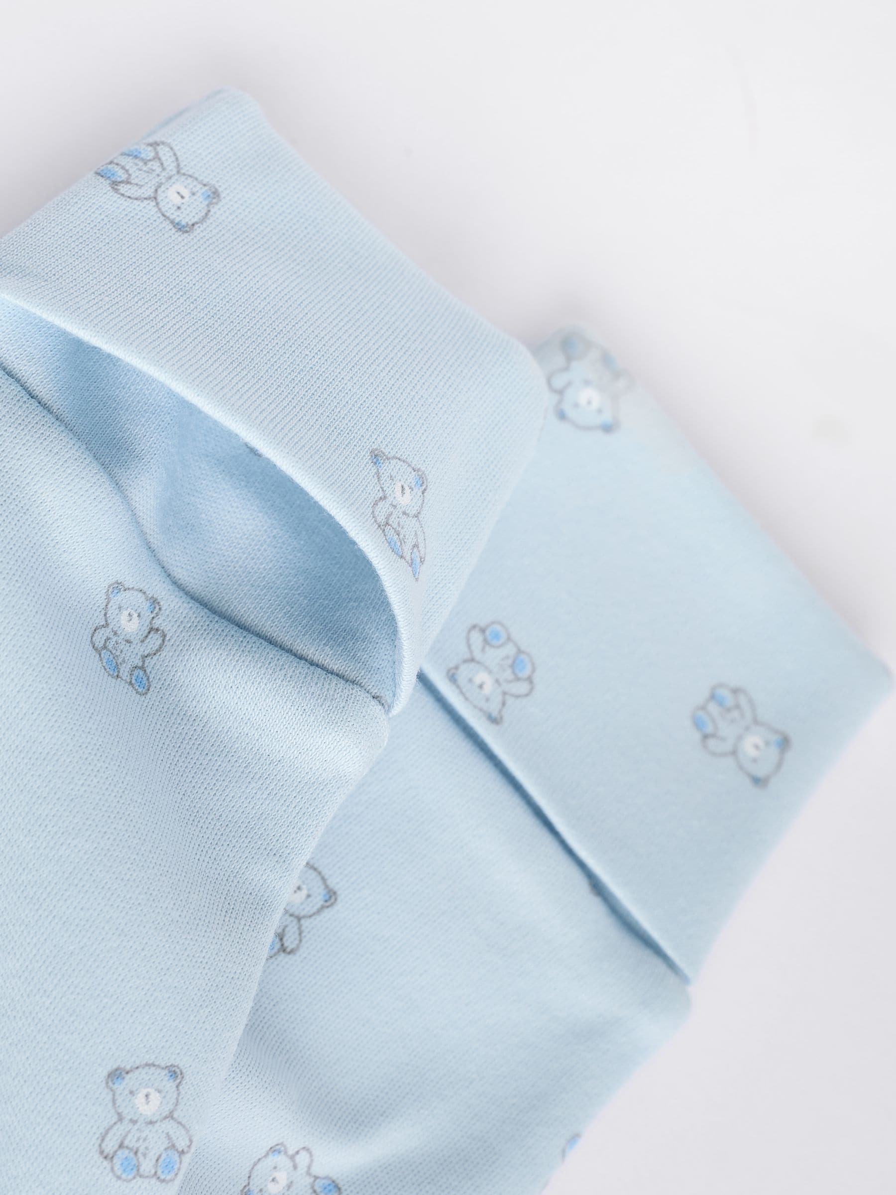 Blauw - Babypyjama met berenprint (0-2jr)