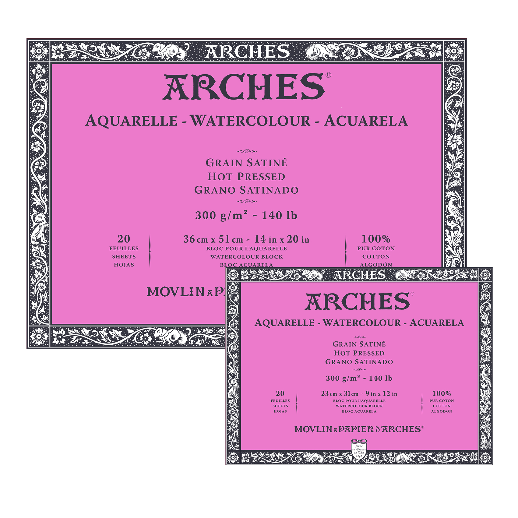Arches Aquarellblock satiniert naturweiß, 100 % CO