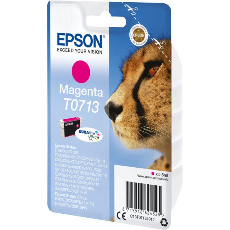 Epson Singlepack Magenta T0713 DURABrite Ultra Ink