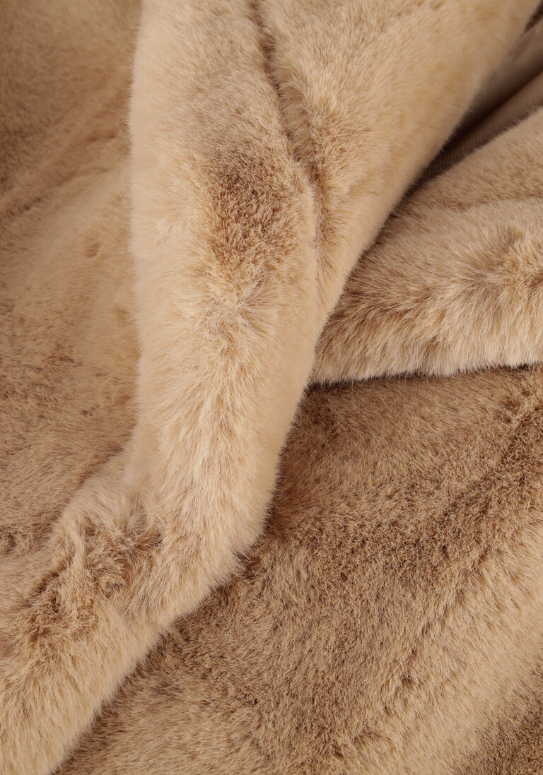 beige stand studio faux fur jas maria coat soft