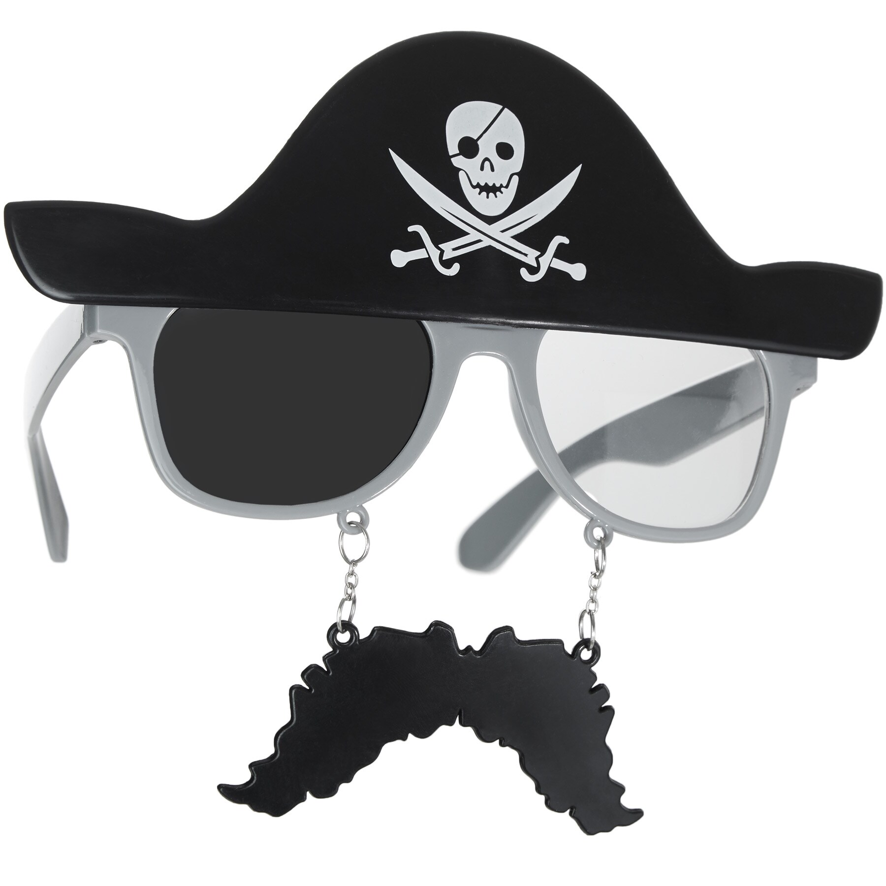 tectake® Spaßbrille Pirat mit Schnurrbart