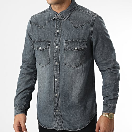 Chemise Manches Longues Jean Bleu Brut