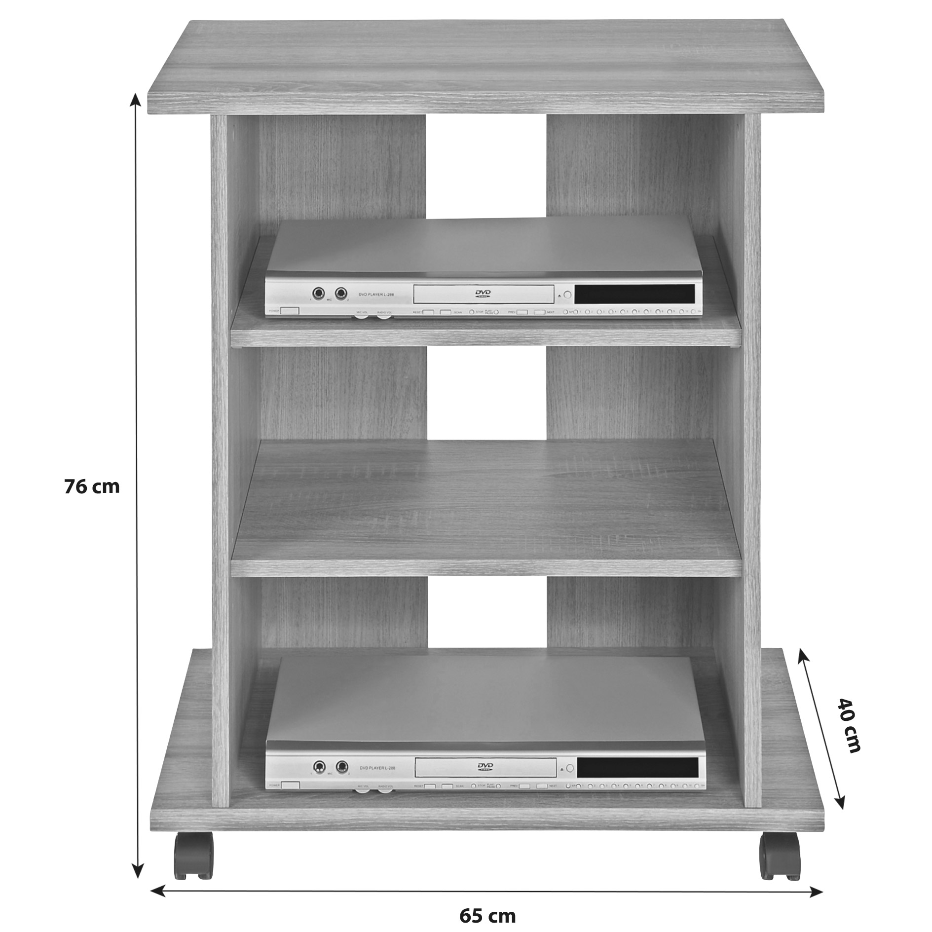 TV-Rack - Sonoma Eiche - auf Rollen