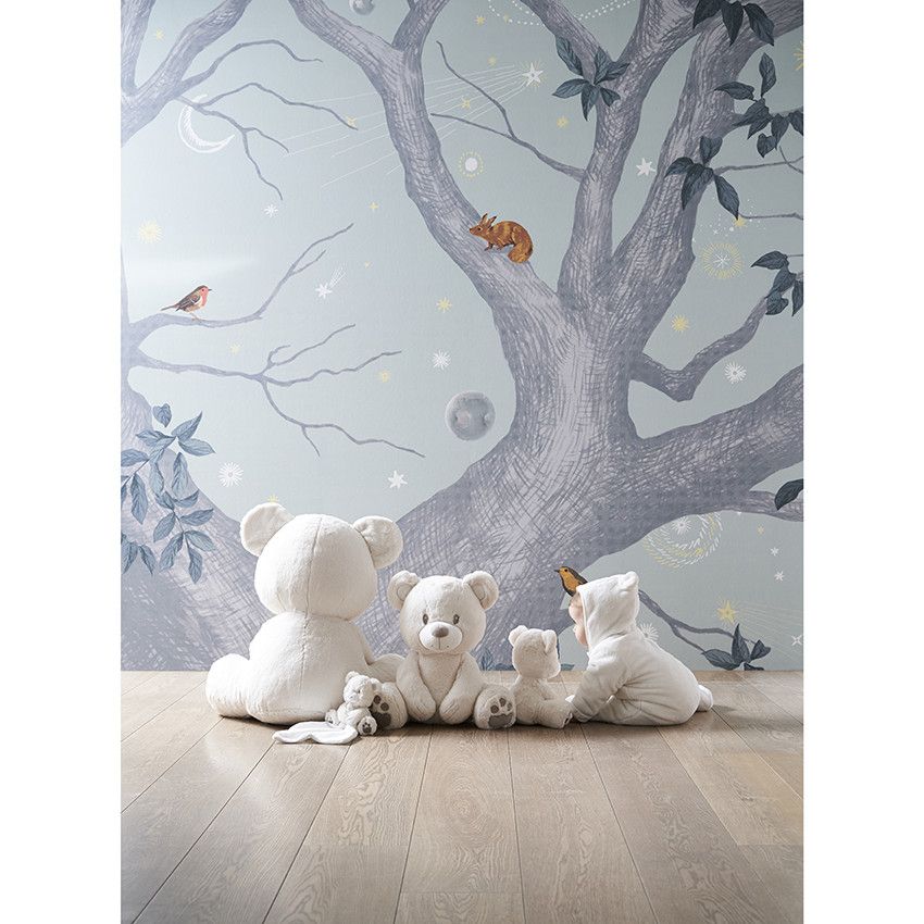 Doudou ourson à détails brodés argentés - Ecru