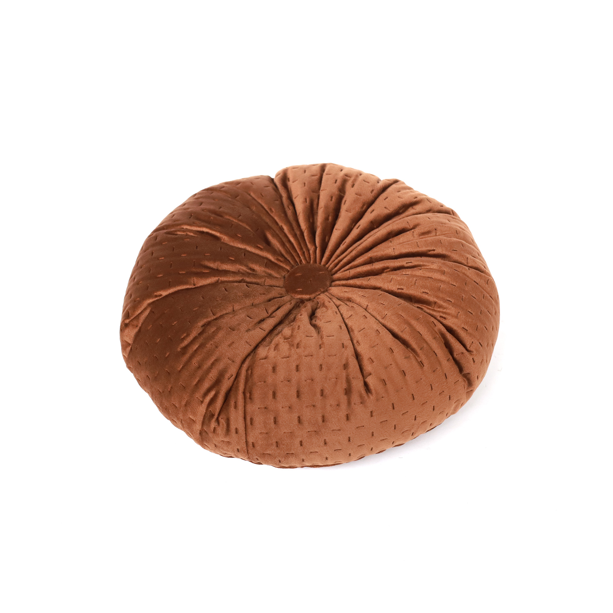 Samt-Kissen karamell, Ø 30 cm, H 8 cm von fischer's lagerhaus