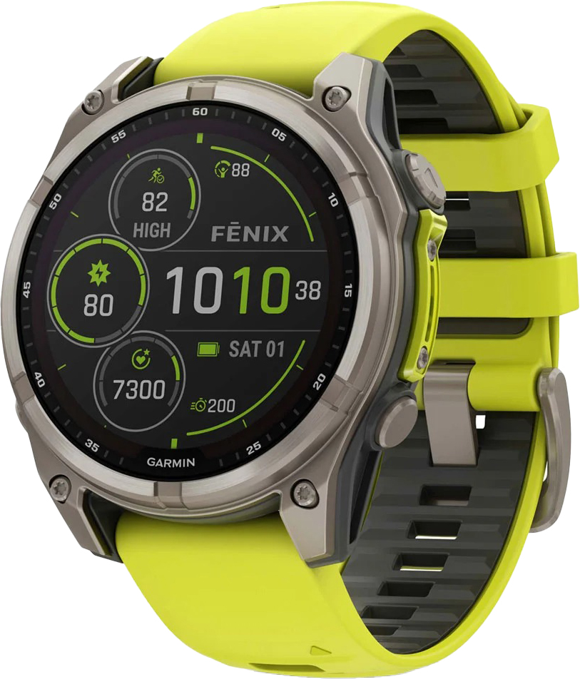 Fenix 8 - Solar Sapphire - 47mm Titanium/Yellow/Graphite