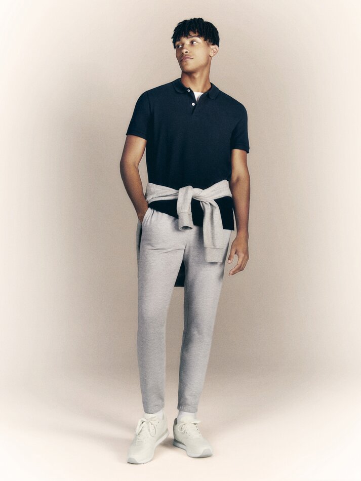 Calça jogger básica - Cinza mesclado
