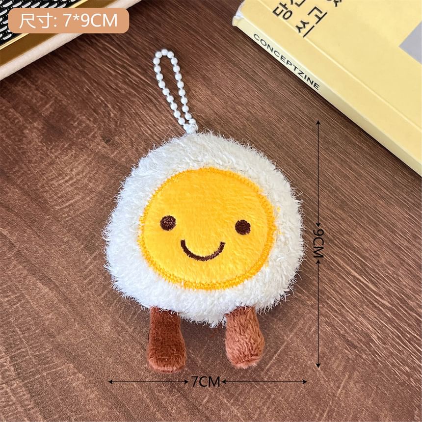 Bohod - Smiley Egg Chenille Tas Charme Sleutelhanger / Broche